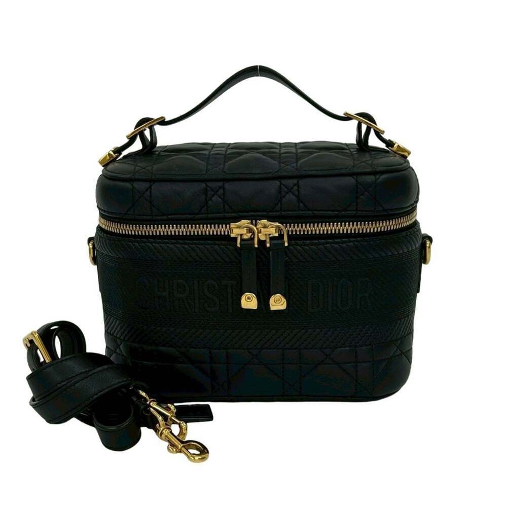 CHRISTIAN DIOR Black Leather Shoulder Bag